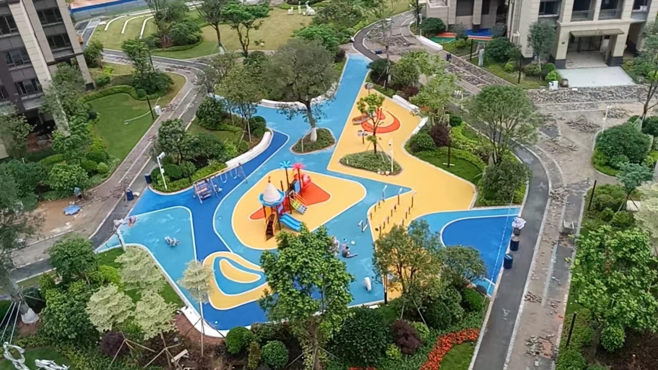 好工程飓风造——惠州中鑫悦府儿童游乐场地EPDM地垫橡胶地垫